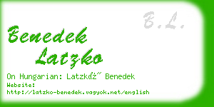 benedek latzko business card